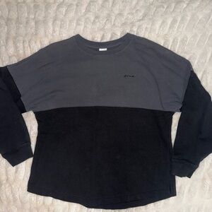 PINK Victoria's Secret Two-Tone Black and Charcoal Crewneck Sweatshirt